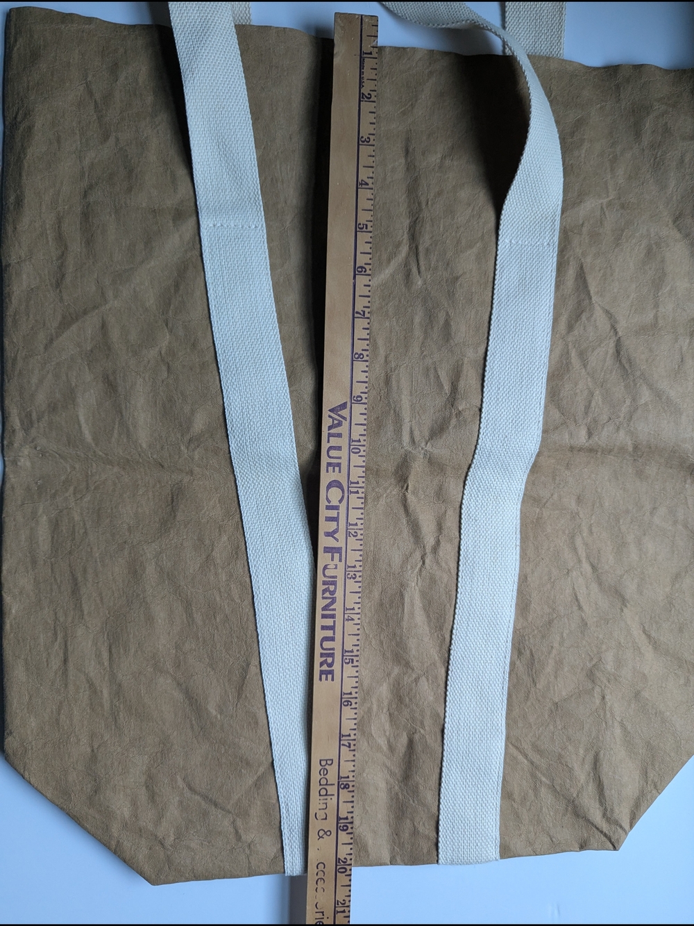 Trader Joe’s Reusable Washable Paper Tote Shopping Bag Large IVORY Strap Retired - Picture 5 of 6